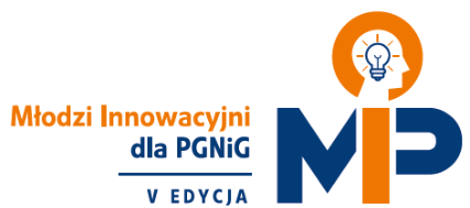 Logo Młodzi Innowacyjni dla PGNiG – V edycja
